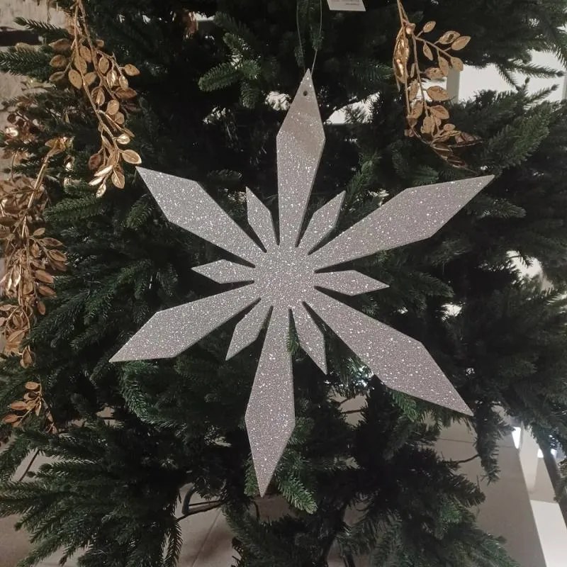 DECOLED Vločka III, pr. 15 cm, stříbrná