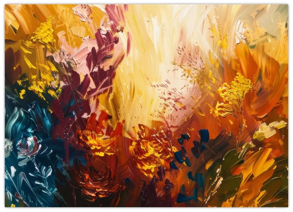 Obraz - Abstraktná maľba kvetov (70x50 cm)