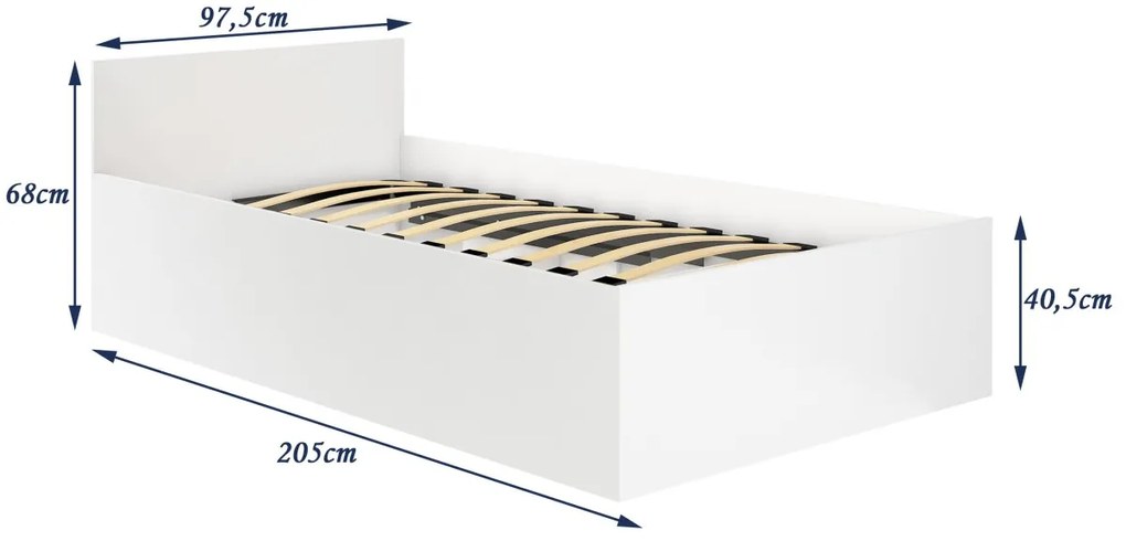 Posteľ CLP 90x200 cm s matracom a roštom dub sonoma
