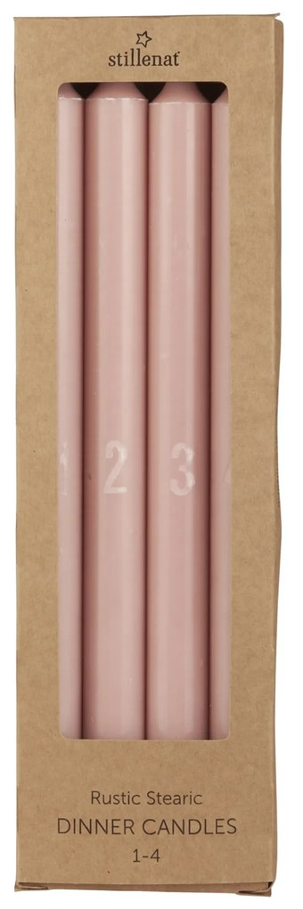 Ib Laursen Adventné sviečky 1-4 Rosa Malva – set 4 ks