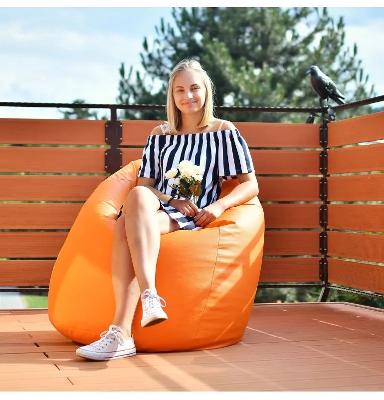 Sedací vak hruška oranžová EMI