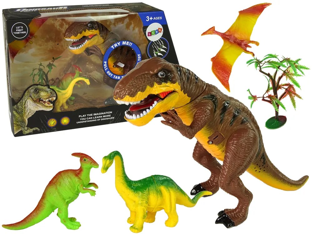 LEAN TOYS Interaktívny Tyrannosaurus Rex + stromy a príslušenstvo