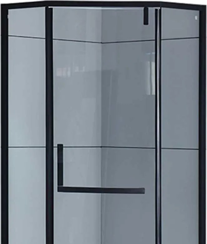 BPS-koupelny Päťuholníkový sprchovací kút HYD-PK4026B 90x90 čierna/transparent - bez vaničky