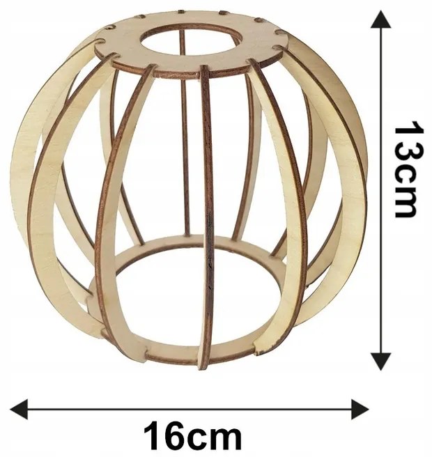 BERGE Závesné stropné svietidlo LED drevený trám 2xE27 Wooden Ball Luster