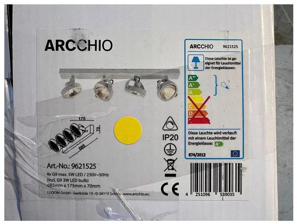 Arcchio Arcchio - LED Bodové svietidlo LIEVEN 4xG9/3W/230V LW1247