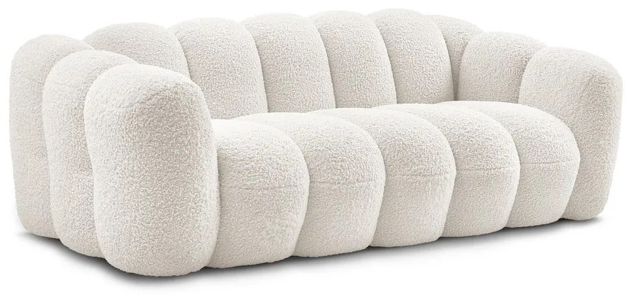 Biela pohovka z textílie buklé 232 cm Hippolyte – Bobochic Paris