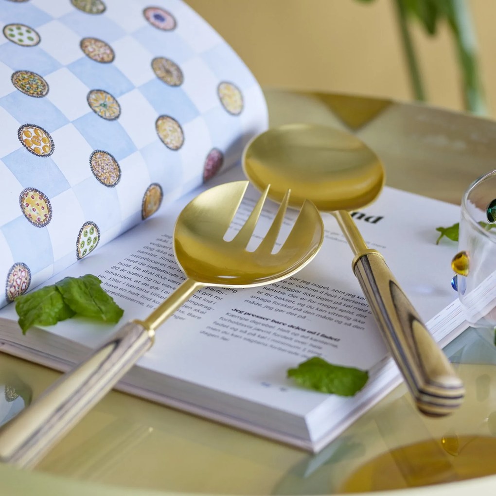 Bloomingville Servírovací príbor na šalát Fumio – sada 2 ks