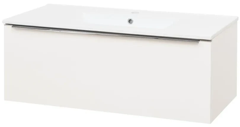 Mereo Mereo, Mailo, kúpeľňová skrinka s keramickým umývadlom 101 cm, chrómové madlo, MER-CN517
