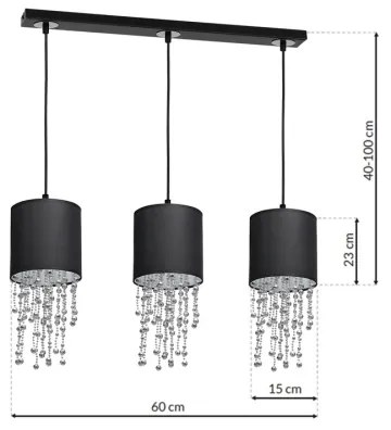 Luster na lanku ALMERIA 3xE27/60W/230V