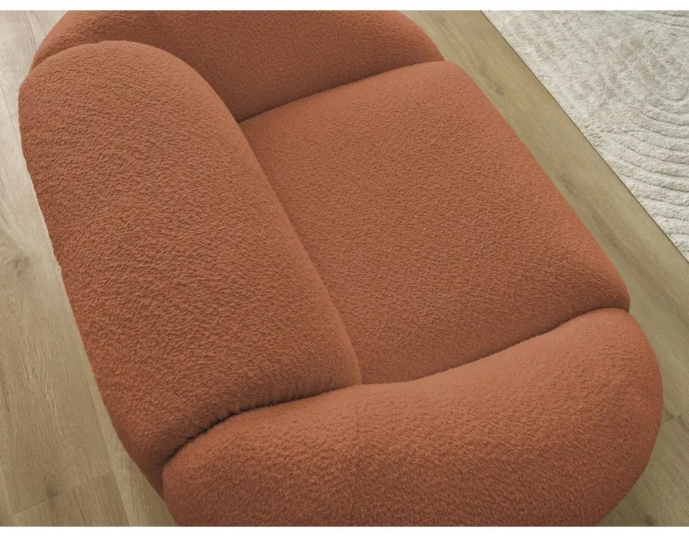 Oranžové kreslo z textílie bouclé Tina – Bobochic Paris