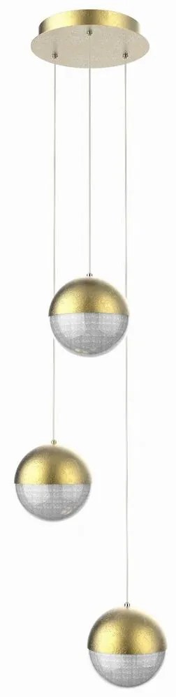 LED Luster na lanku FURNI 3xLED/5W/230V zlatá