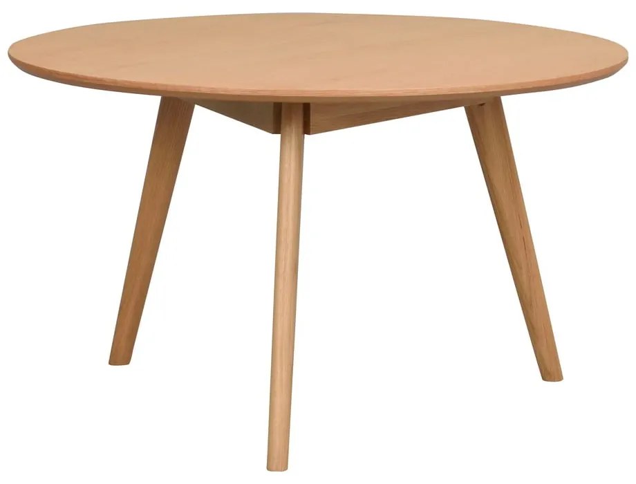 Okrúhly konferenčný stolík v dekore duba v prírodnej farbe 90x90 cm Yumi - Rowico