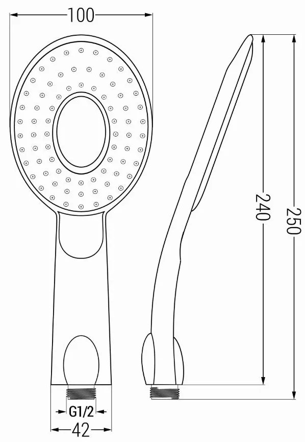 Mexen príslušenstvo - 1-bodový ručný sprchový set R-73, chróm/biela, 785736052-02