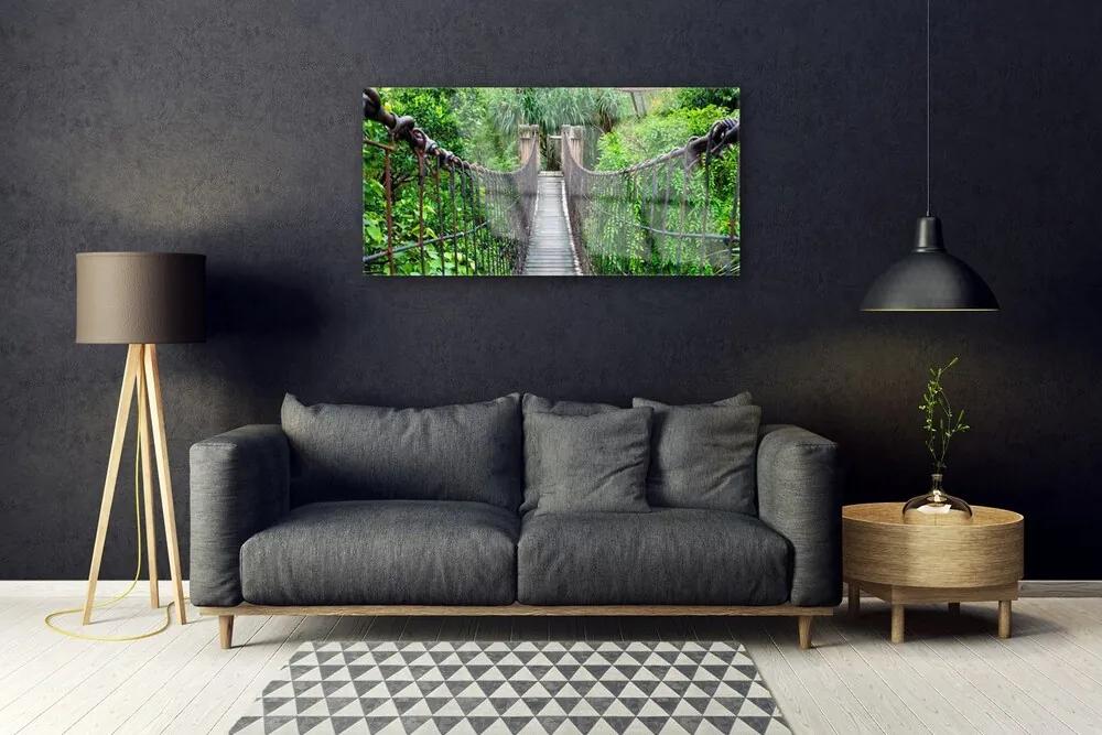 Skleneny obraz Most stromy architektúra 100x50 cm