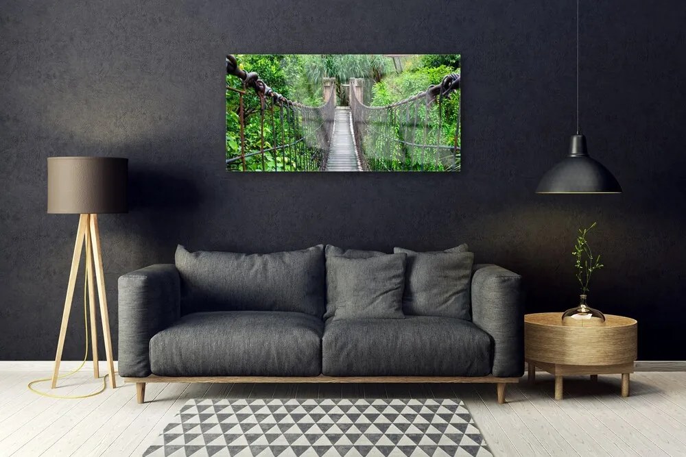 Skleneny obraz Most stromy architektúra 120x60 cm