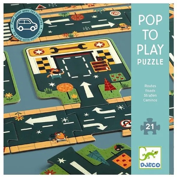 Djeco Pop to play puzzle: Cestná dráha 21ks