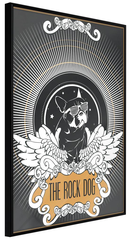 Artgeist Plagát - The Rock Dog [Poster] Veľkosť: 30x45, Verzia: Čierny rám s passe-partout