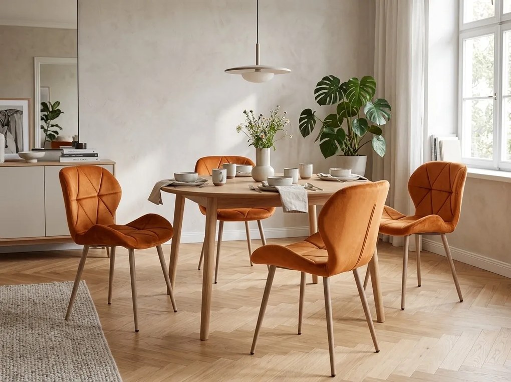 Jedálenská stolička MANGO VELVET, terakotová