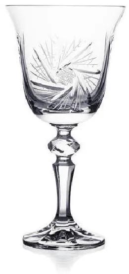 Bohemia Crystal Brúsené poháre na víno Laura 1S116/26008/220ml(set po