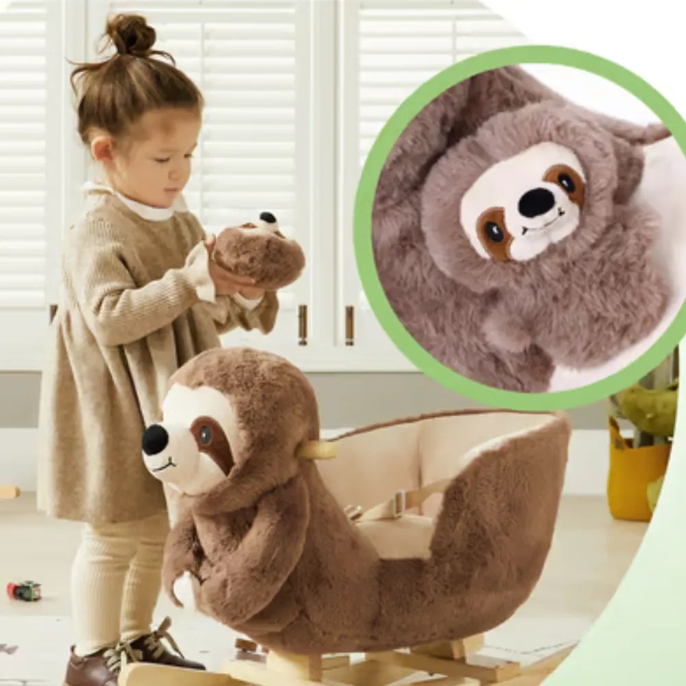 Spielwerk Hojdací leňochod s bezpečnostným pásom, hnedá