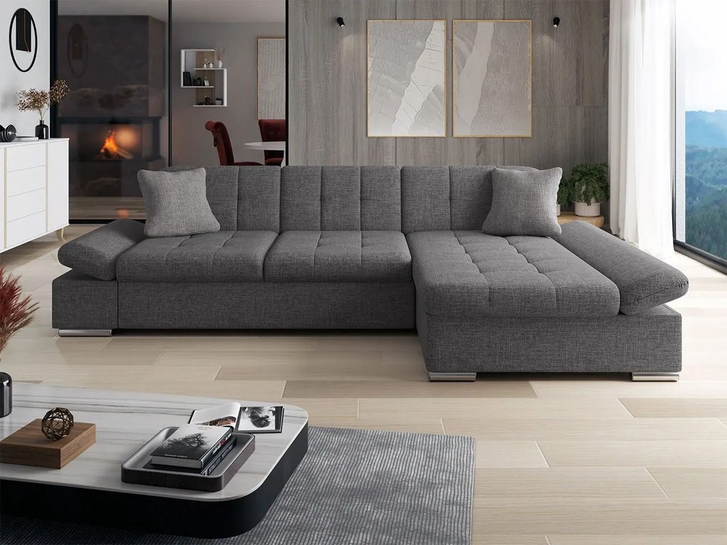 Rohová sedacia súprava Magnir, Dostupné poťahy: ekokoža Soft 017 + Lux 06 + Lux 05, Strana: ľavá