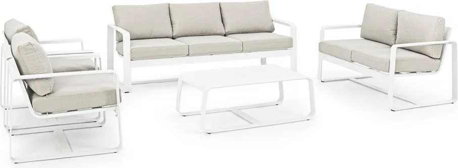 Biele kovové záhradné kreslo Merrigan – Bizzotto