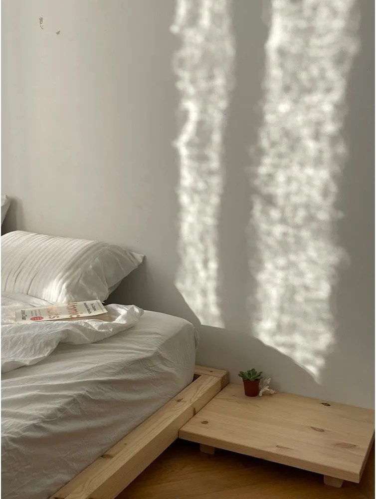 Jednolôžková posteľ z borovicového dreva bez čela s roštom 90x200 cm v prírodnej farbe Dock – Karup