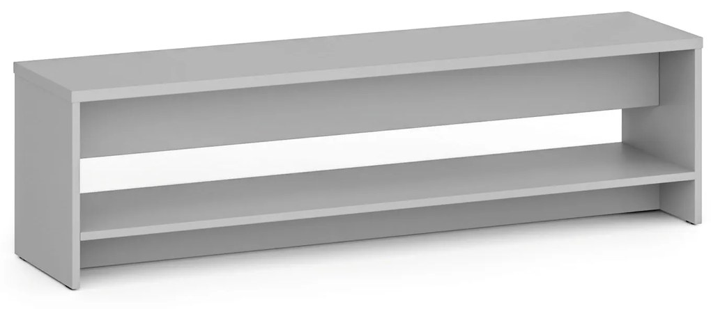 Šatníková lavica s policou na topánky, zosilnená, 1500 mm, sivá