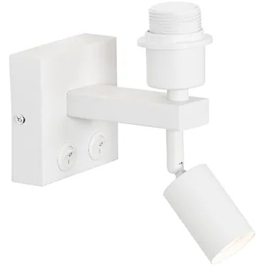 Moderná nástenná lampa biela s lampou na čítanie - Brescia