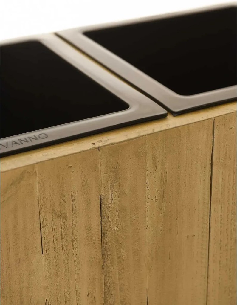 Drevený kvetináč ELEMENTO, drevo, šírka 90 cm, hnedá