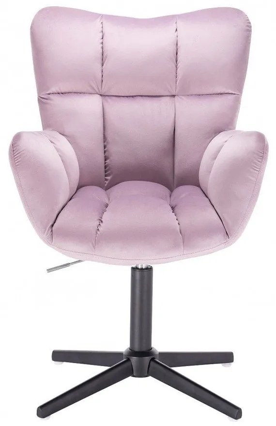 LuxuryForm DESIGN Otočné kreslo AURORA VELUR na čiernom kríži - levanduľa