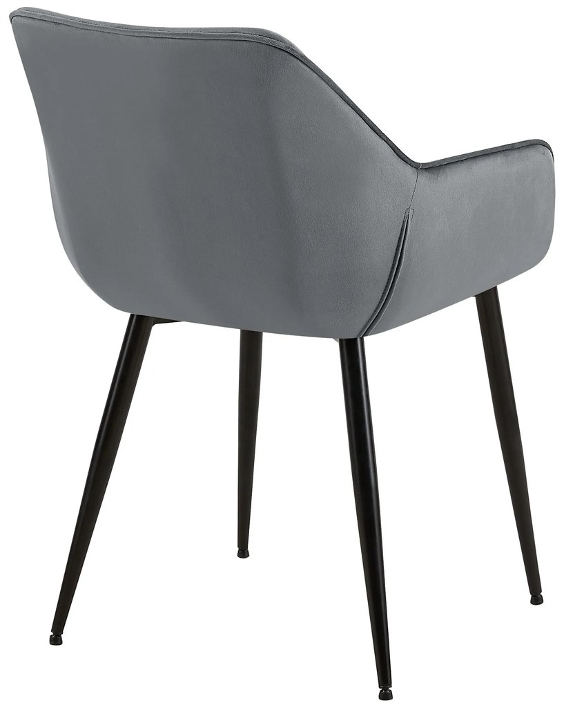Sada 2 ks jedálenskej stoličky Luena zamat - tmavosivá