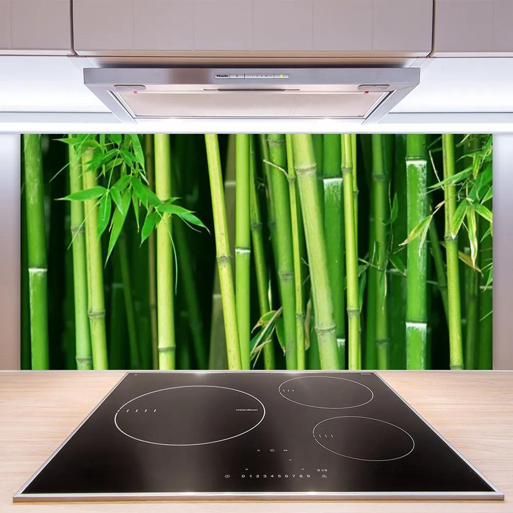 Sklenený obklad Do kuchyne Bambusový les bambus príroda 125x50 cm