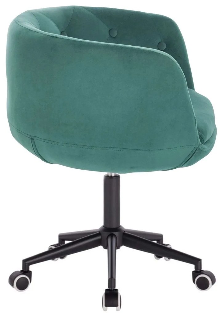 LuxuryForm DESIGN Kreslo MONTANA VELUR na čiernej podstave s kolieskami - zelená