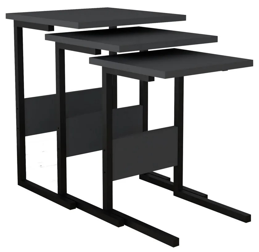 Odkladací stolík Sali Black, 3 ks