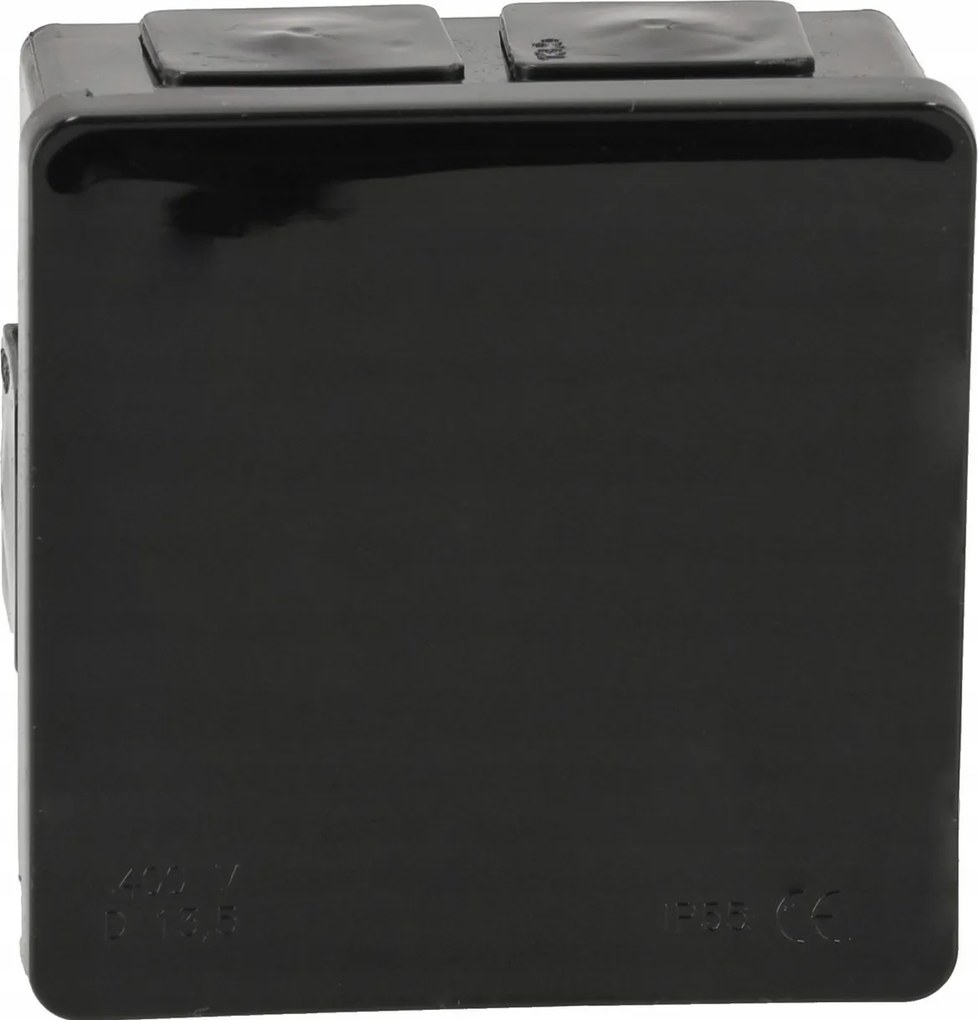 BERGE Elektroinštalačná krabica na omietku IP55 - čierna