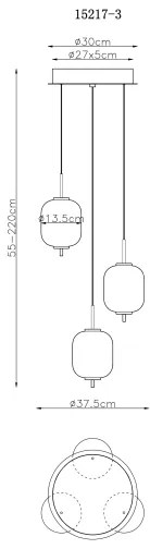 Globo 15217-3 - LED Luster na lanku EWALD LED/20W/230V