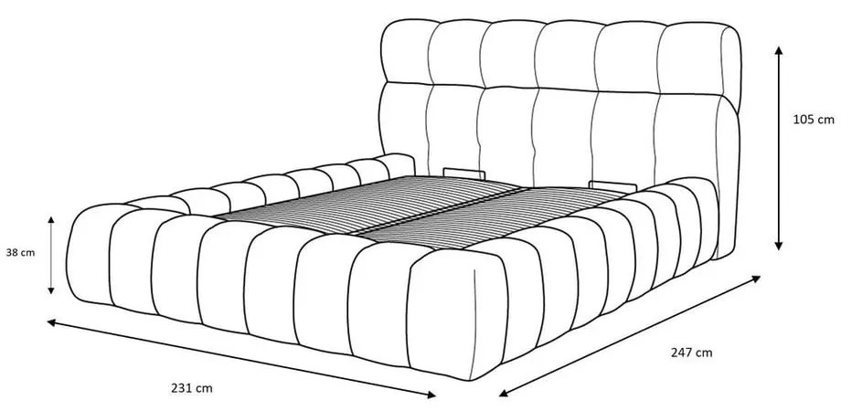 Zelená čalúnená dvojlôžková posteľ s úložným priestorom s roštom 180x200 cm Mont Blanc – Bobochic Paris