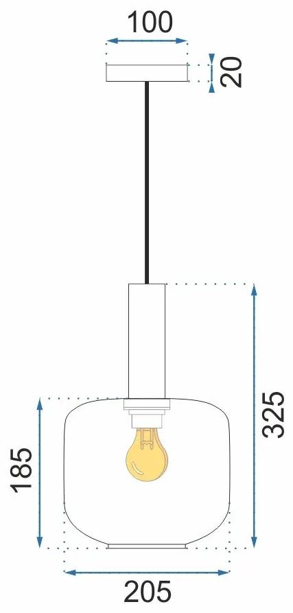 Toolight, sklenené závesné stropné svietidlo 1xE27 APP462-1CP, zelená, OSW-00592
