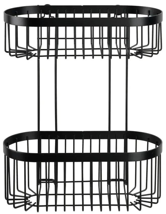 Čierny nástenný košík Wenko Classic Plus 2 Tier