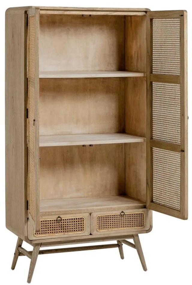 Šatníková skriňa z masívu mindi v prírodnej farbe 90x175 cm Nalu – Kave Home