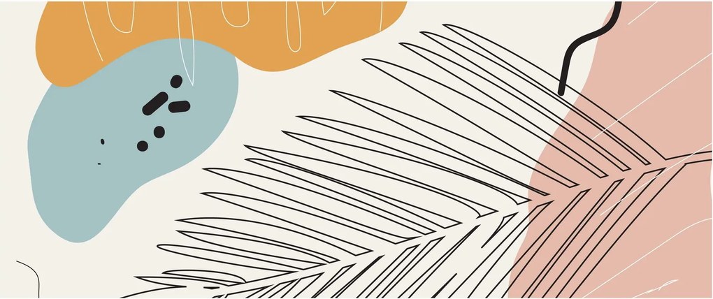 Obraz - Ilustrácia listu (120x50 cm)