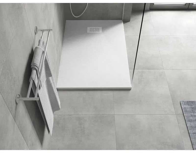 Mexen Hugo, obdĺžniková sprchová vanička SMC 130 x 90 cm, biela, biela krytka, 42109013-W