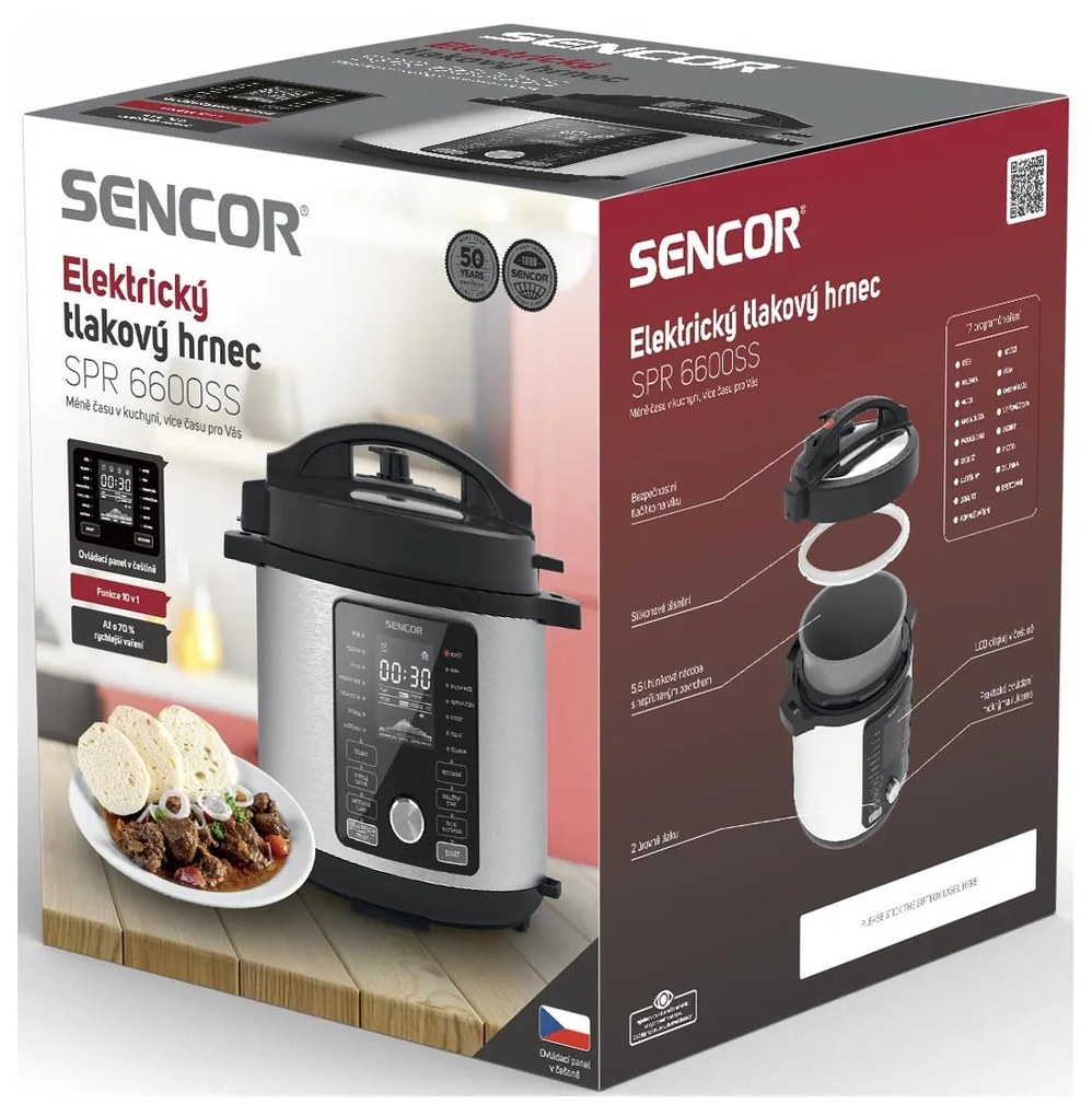 Sencor SPR 6600SS-CZE2 elektrický tlakový hrniec