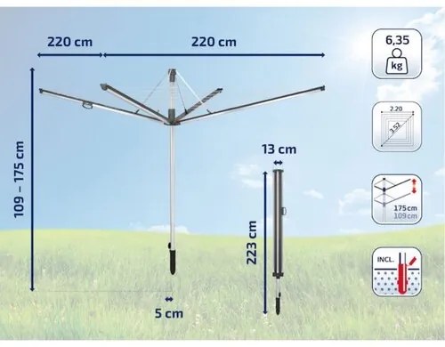 Leifheit Linomatic 600 PLUS 85277 vonkajší sušiak