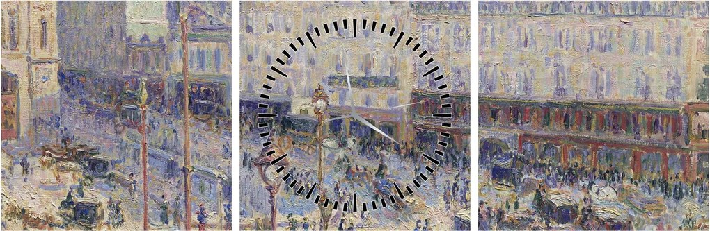 Obraz - Camille Pissarro, The Place du Havre, reprodukcia (s hodinami) (90x30 cm)