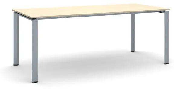 Rokovací stôl INFINITY so sivostriebornou podnožou 2000 x 900 x 750 mm, dub prírodný