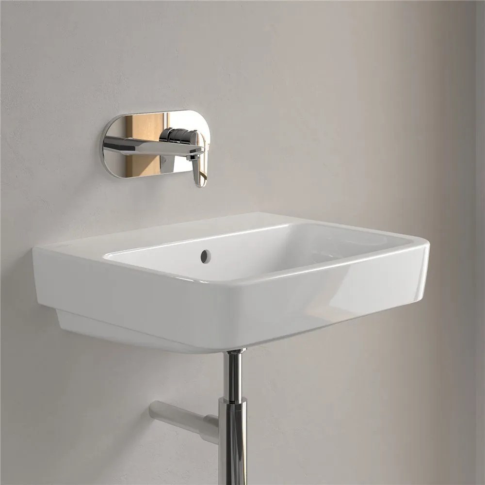 VILLEROY & BOCH O.novo závesné umývadlo bez otvoru (zadná a spodná strana brúsená), s prepadom, 550 x 460 mm, biela alpská, s povrchom CeramicPlus, 4A41MLR1