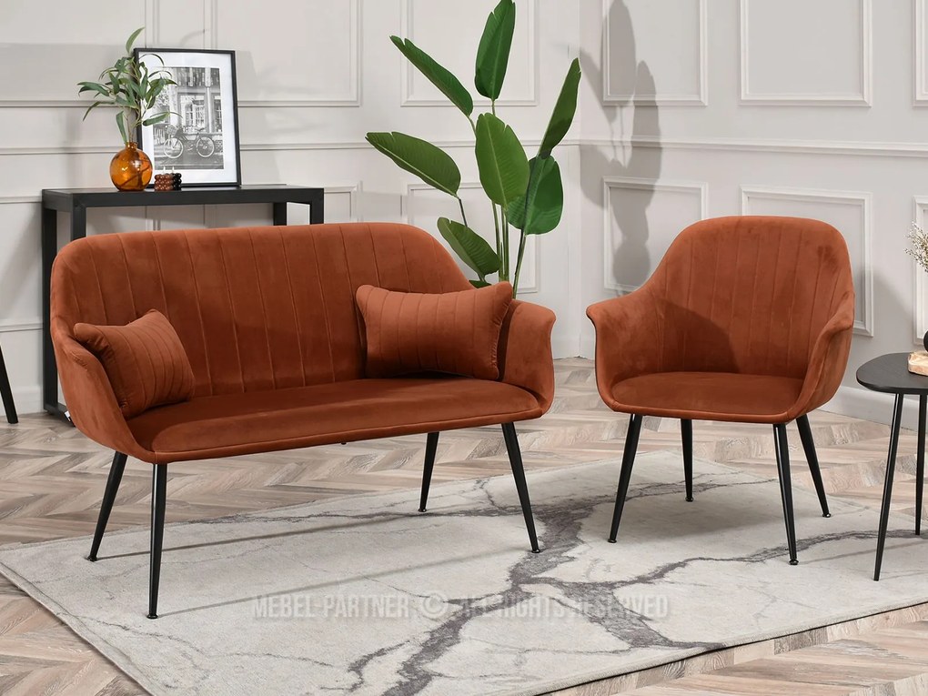 Pohovka Osmol S (medená + čierna). Akcia -21%. Vlastná spoľahlivá doprava až k Vám domov. 1111417