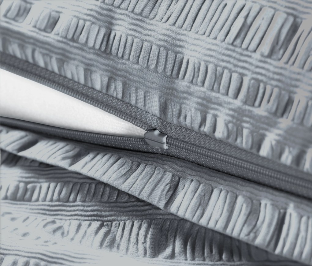 Krepová posteľná bielizeň, štandardná veľkosť, sivá